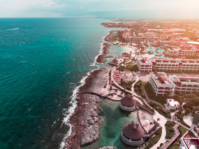 Riviera Maya coastline and beach resort