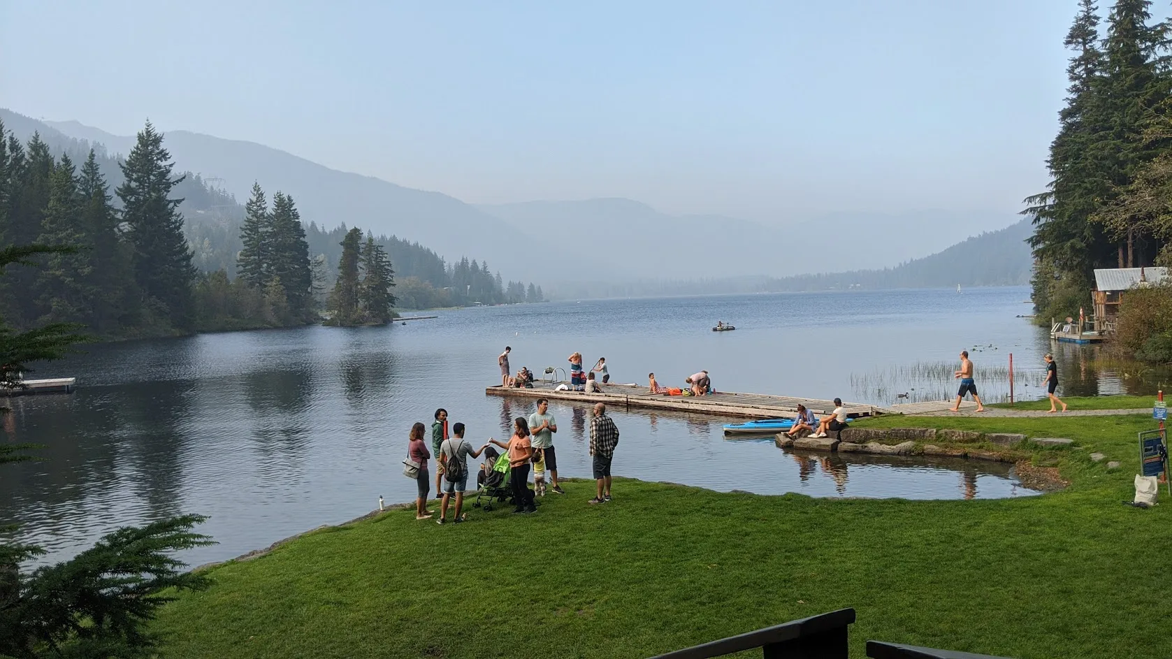 Lake with people in Whistler@ Globalduniya